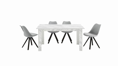 Malvern Table & 4 Violet Chairs