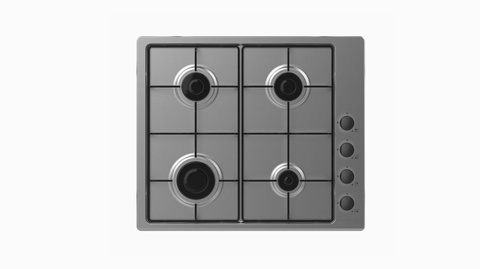 Gas Hob 4 Burner - Stainless Steel
