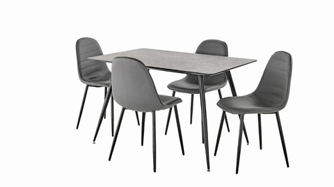 Miami Concrete Fixed Top Table with Madrid Chairs