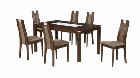 California Table & 6 Texas Fabric Chairs